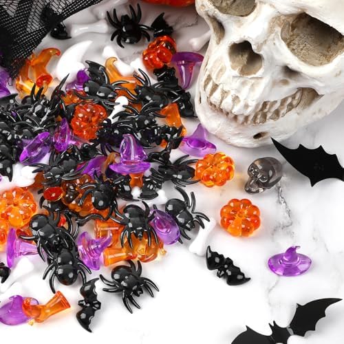 120Pcs Halloween Mini Ornaments Vase Filler Table Scatters Craft