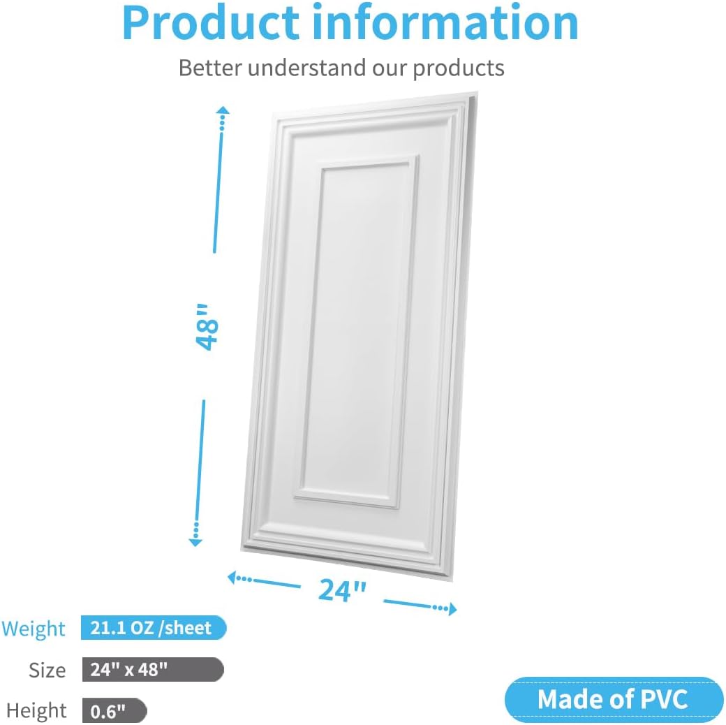Drop Ceiling Tiles / 24 x 48 / White / Set of 12