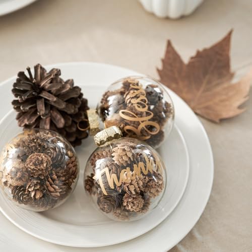 DN DECONATION Christmas Decor Tree Ornaments, 3.15" Glass Hanging Balls