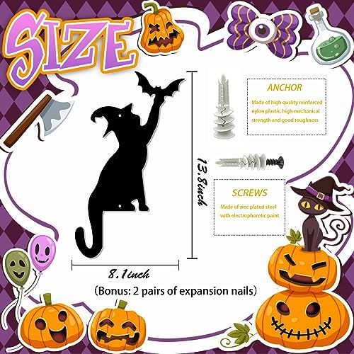 Halloween Door Corner Cat Metal Sign