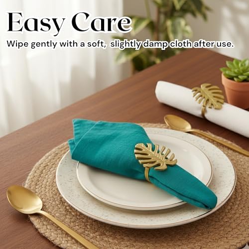 Alpha Living Home Metal Napkin Rings, Antique Gold, 12-Pack