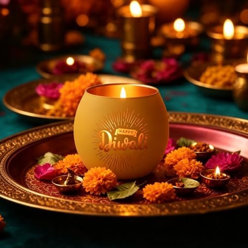 SHMILMH Happy Diwali Decorations for Home Candle Holder Diwali Gifts 6 PCS