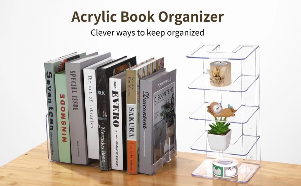 Acrylic Book Organizer / Clear / Set of 4