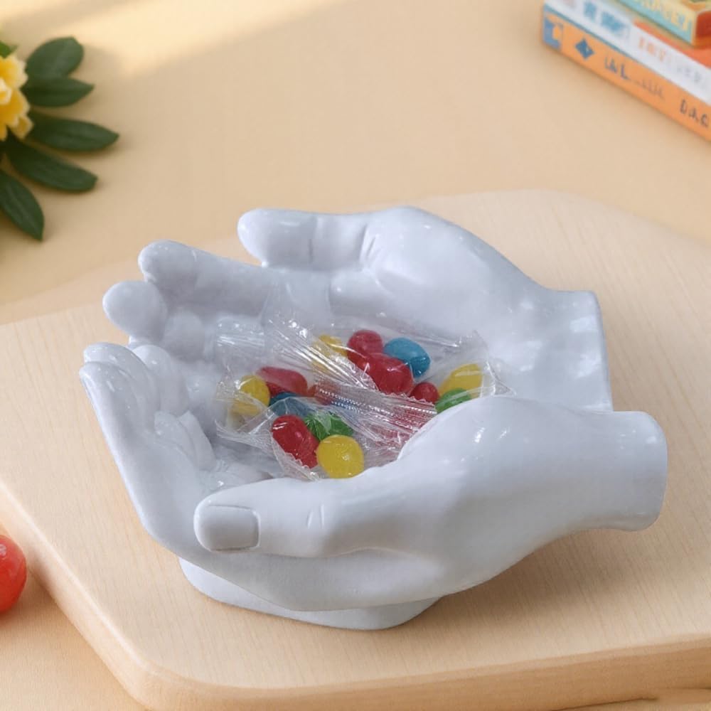 Hand Key Holder Bowl Funny Entryway Key Tray for Desk & Home Decor
