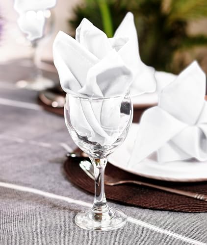 Utopia Home [12 Pack, White] Cloth Napkins 17x17 Inches, 100% Polyester