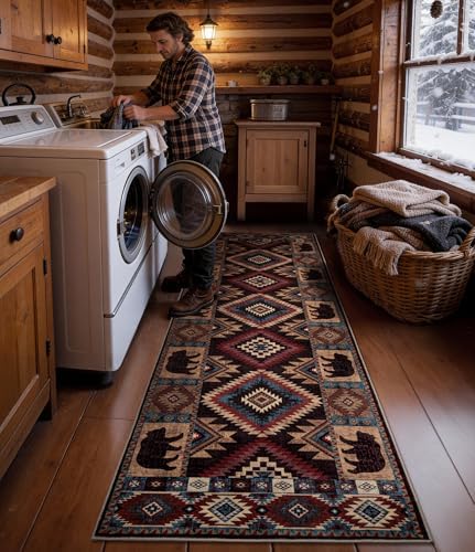 YIHOUSE Washable Western Cabin Runner Rug 2'8''x8 Hallway
