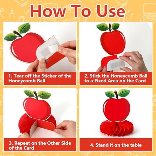 10Pcs Back to School Table Decorations, Pencil Honeycomb Decor