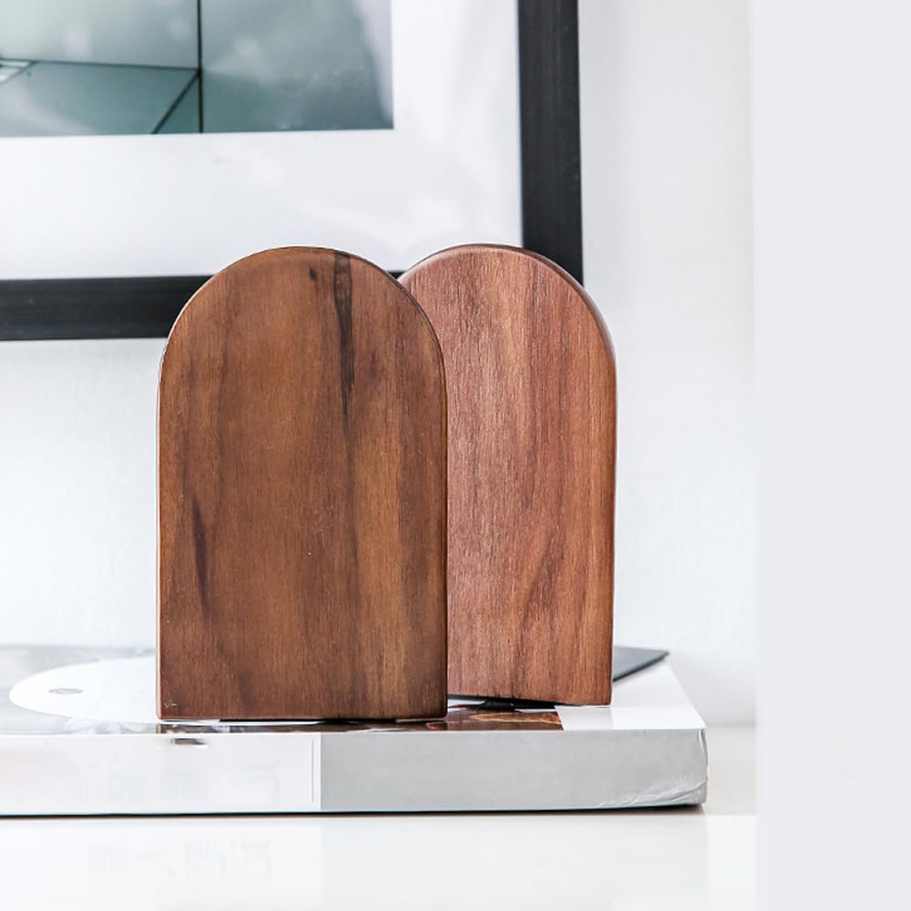 2 Pair Bookends Wood Book Ends Universal Economy Bookend / Medium / Set of 2