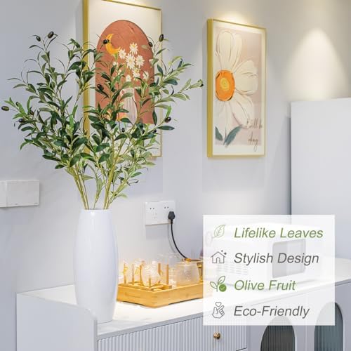 222 Leaves for Vase Faux Olive Branches Home / 39 Inch / Set of 2
