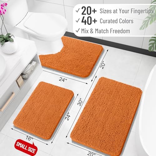 OLANLY Small Bathroom Rugs 30x18, Extra Soft Absorbent Chenille Bath Rugs