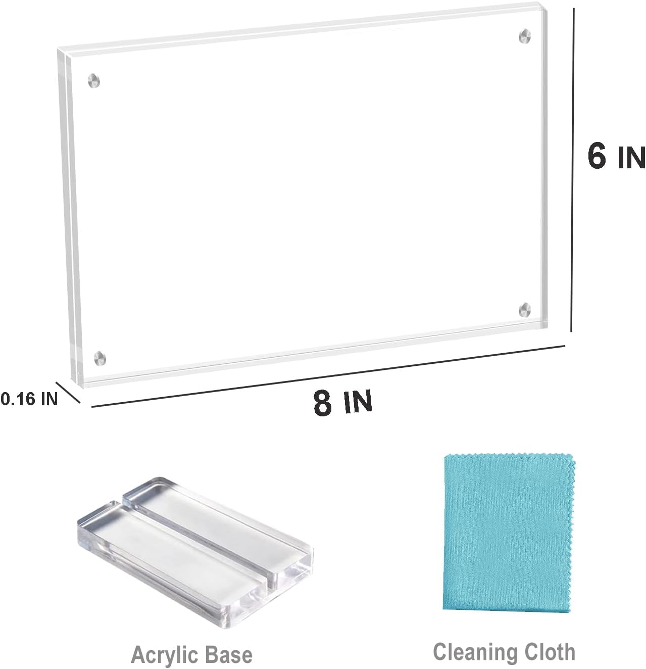 Magnetic Acrylic Picture Frame / 6 x 8 / Clear