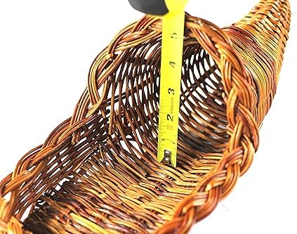 14'' long wicker cornucopia basket