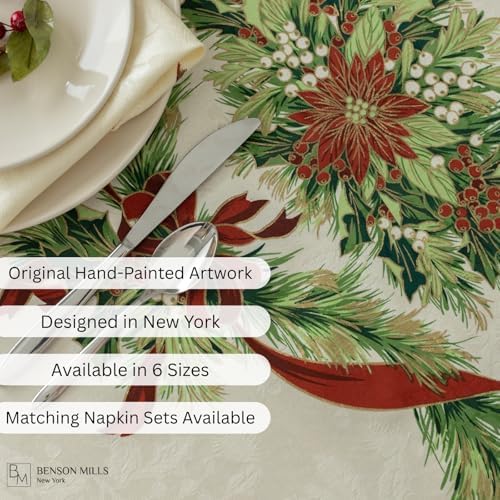 Benson Mills Christmas Ribbons Tablecloth (60" X 84" Rectangular)