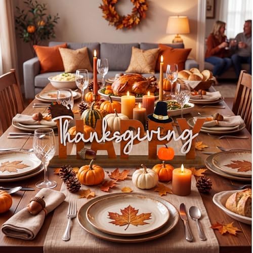 Cinnvoice Fall Table Decoration Metal Thanksgivingtiered Tiered tray Decor