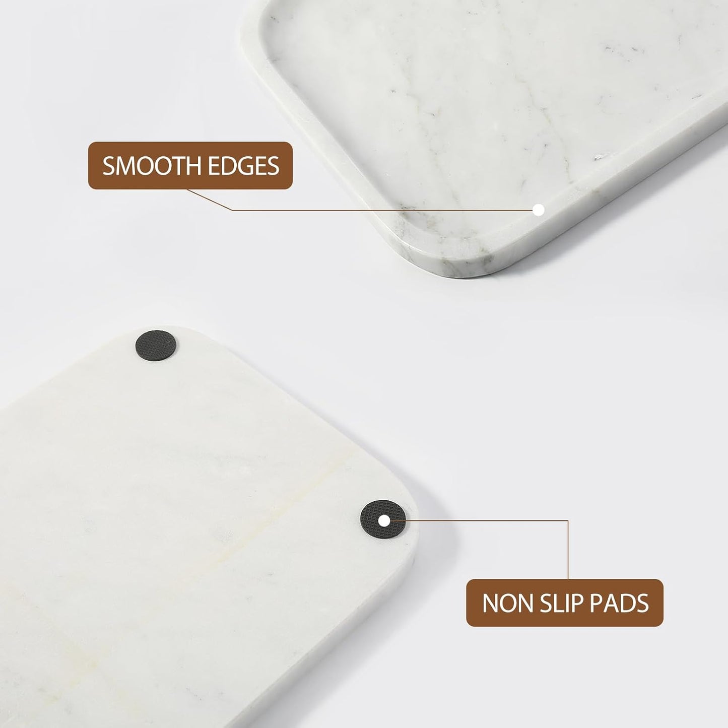 Marble Tray / Marble Vanity Tray for Countertop Bathroom Kitchen Dresser / Bianco Carrara / 12 x 8
