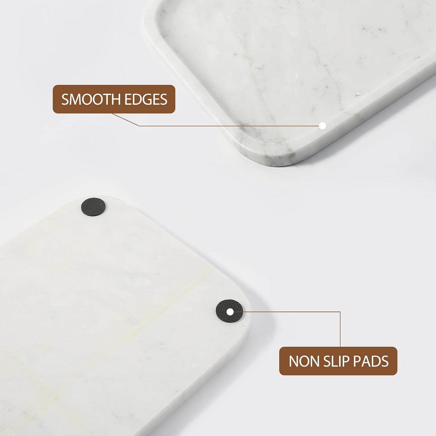 Marble Tray / Marble Vanity Tray for Countertop Bathroom Kitchen Dresser / Bianco Carrara / 12 x 8