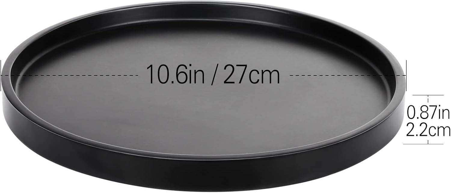Vanity Tray / Resin Bathroom Decorative Tray Catchall Organizer Jewelry Dish Tray / Matte Black