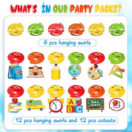 Back to School Hanging Swirls, 30Pcs