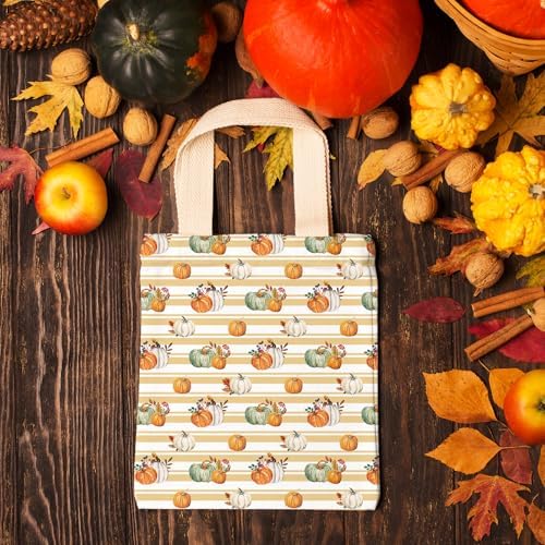 Whaline 10 Pcs Fall Cotton Fabric Bundles Pumpkin Truck Leaves Fat Quarters Green Orange Autumn Thanksgiving Quilting Patchwork for DIY Sewing Craft Decor, 18 x 22 Inch