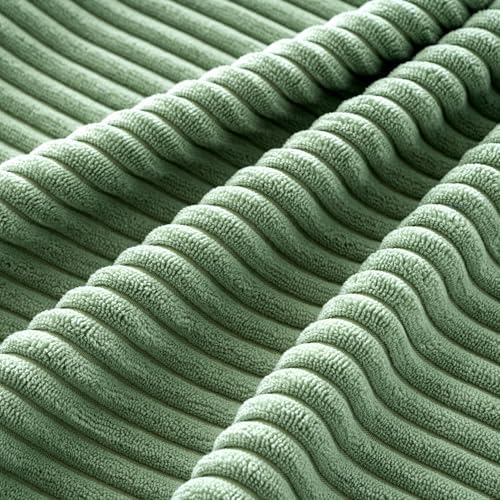 MIULEE Soft Corduroy Decorative Throw Pillow Covers Sage Green 18x18