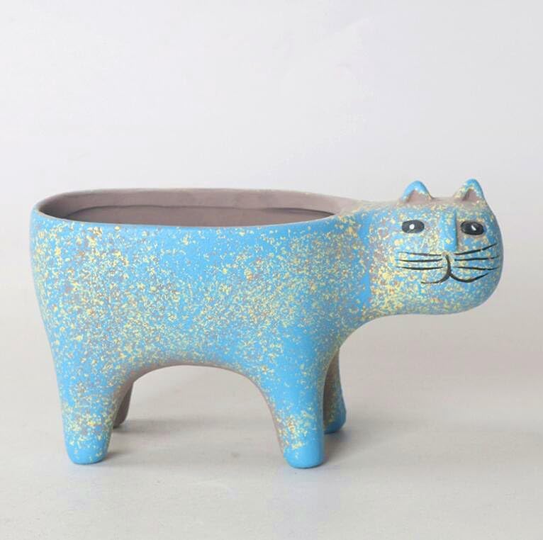 Retro Ceramic Cat Shape Succulent Plant Pot Cat Planter Decorative Soap Saver Tray Bathtub Sink