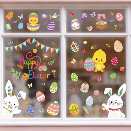 Holiday Window Clings for Home Decorations (Easter Party)