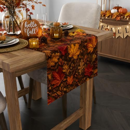 Fall Decor - Maple Leaf Fall Table Runner for Thanksgiving Friendsgiving