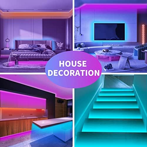 KSIPZE 100ft Led Strip Lights RGB Music Sync Color Changing Led Lights with Smart App Control Remote Led Lights for