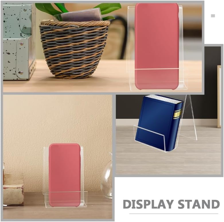 Acrylic Book Display Stand Freestanding Bookshelf for Desk Home Office / Clear / 3.5 x 4.1 x 3