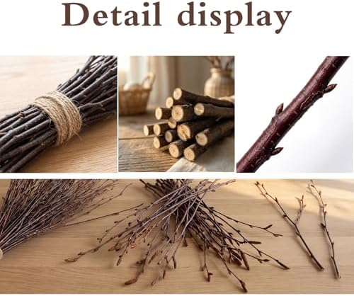 Natural Birch Branches, 30 Pcs Dried Twigs and Branches for Vases, 17" Tall Real Wood Sticks for Floor Vase Filler, Boho Rustic Home Decor, Wedding Centerpieces Arrangement