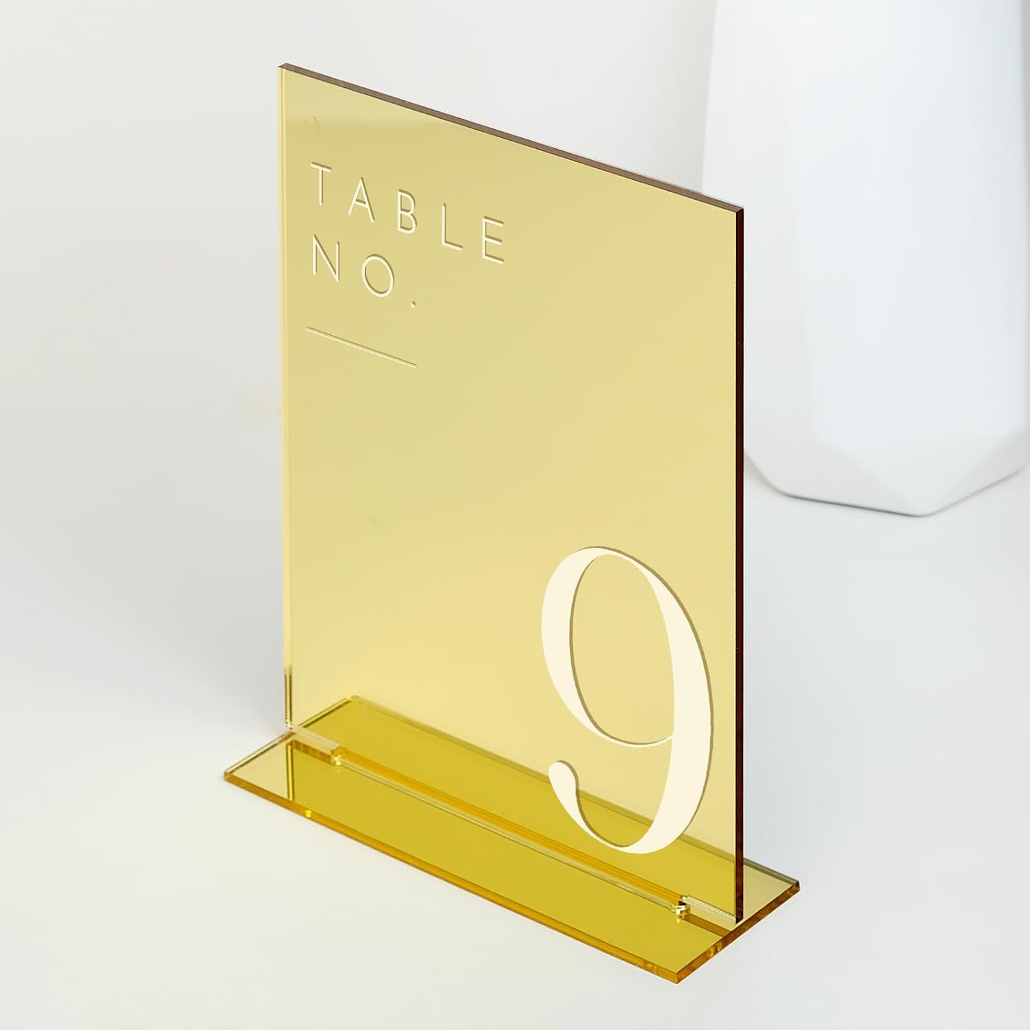 Gold Wedding Table Numbers 1-30 with Stands, 5"x7" Gold Mirror Acrylic Table Numbers, Perfect for Wedding Reception