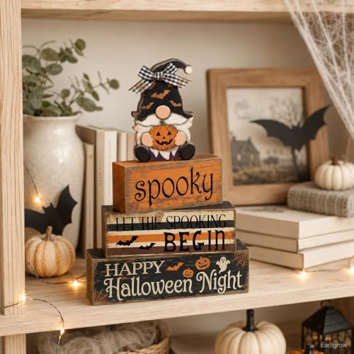 Halloween Gnome Decor Indoor, Halloween Table Decorations for Home