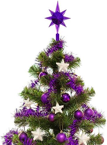 Shappy 90 ft 6 Rolls Christmas Tinsel Garland for Tree, Purple
