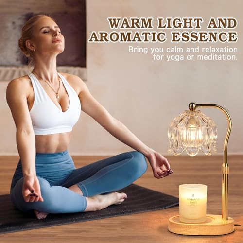 Funistree Flower Candle Warmer Lamp with Timer, Dimmable Candle Lamp Warmer, Christmas Birthday Gifts for Women Mom