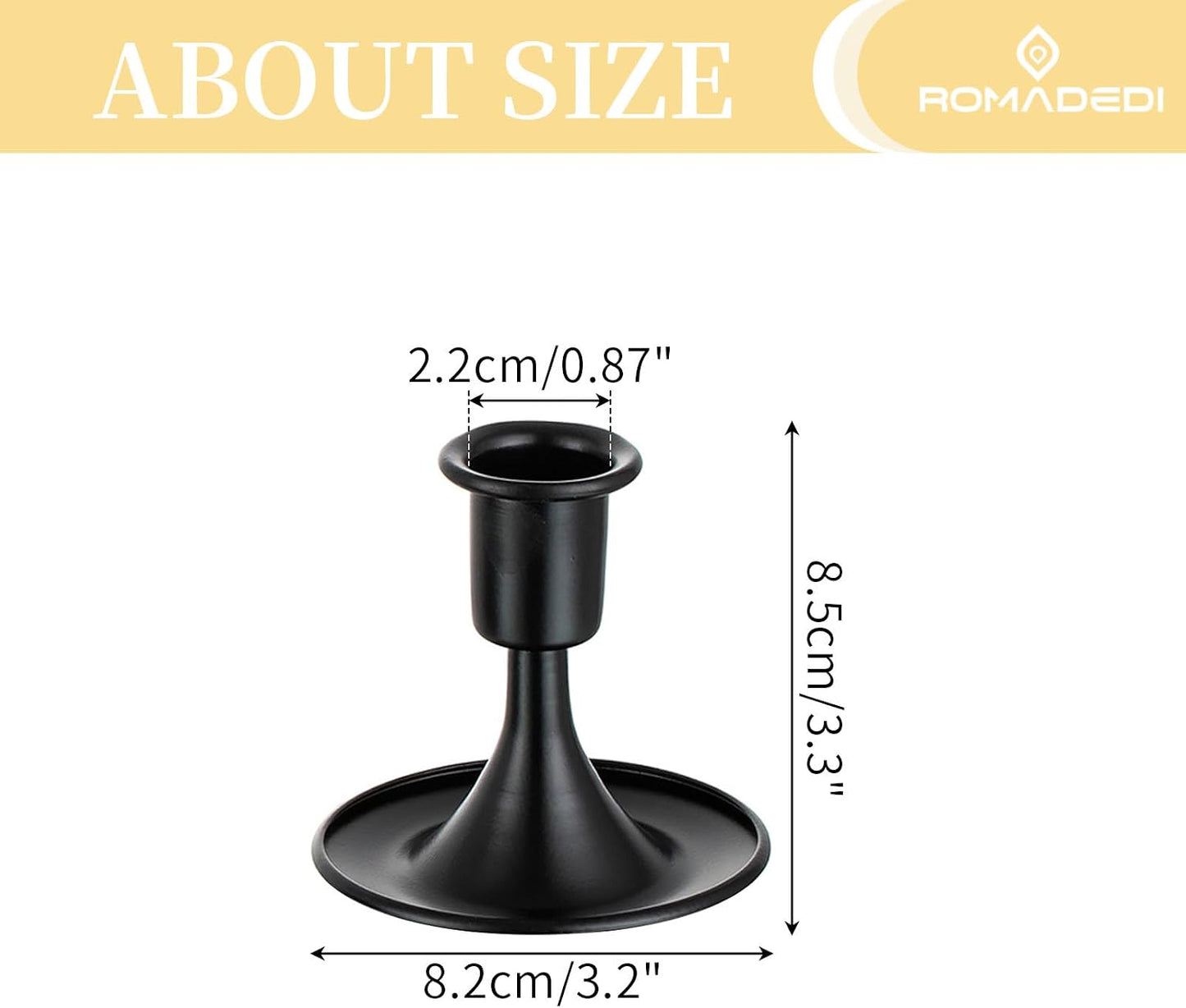 Black Candlestick Candle Holders for Taper ：12 PCS Romadedi Candle Stick Holder Set Vintage Table Centerpiece Halloween