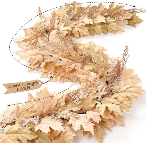 Fall Decorations for Home, 6Ft Artificial Berry Cypress Leaves Fall Garland