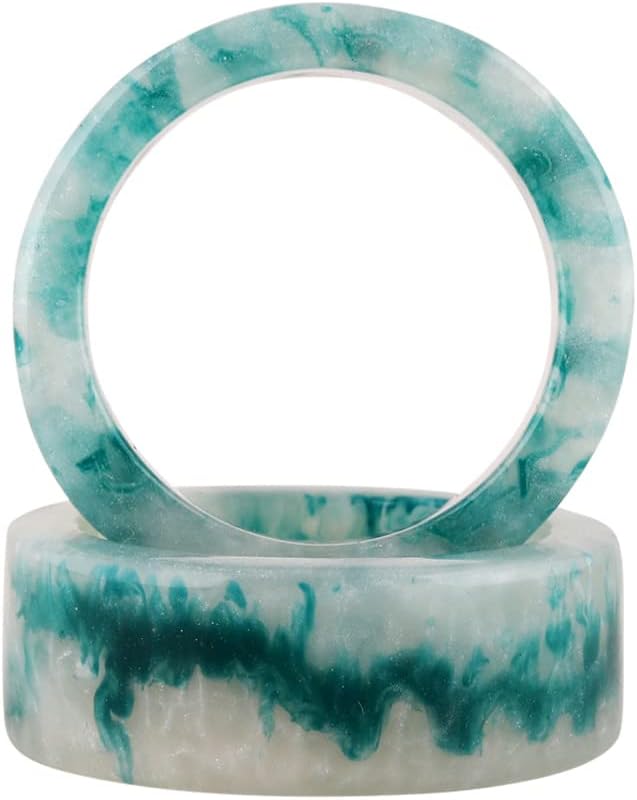 Alpha Living Home Epoxy Resin Napkin Rings, Pastel, Set of 12 | Glossy resin, 6 pastel colors 2 of each, 2x2x0.75 in