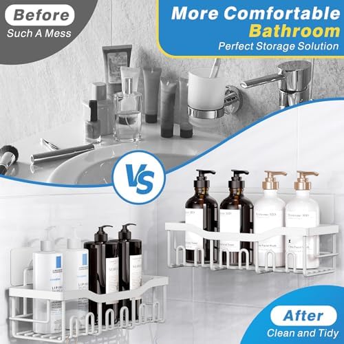Shower Caddy 5 Pack,Adhesive Shower Organizer for Bathroom Storage&Home Decor&Kitchen,No Drilling,Large