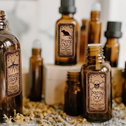 Zonon 80 Pcs Apothecary Bottle Labels Halloween Potion Decals
