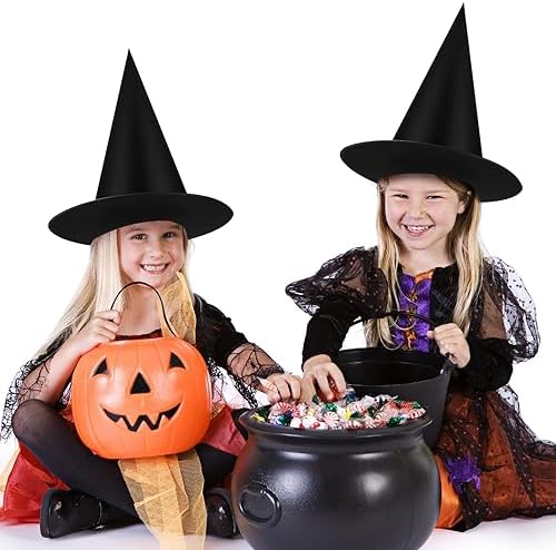 Black Halloween Witch Hat Floating Witch Hats Hanging Wizard Hat for Halloween Party Decorations