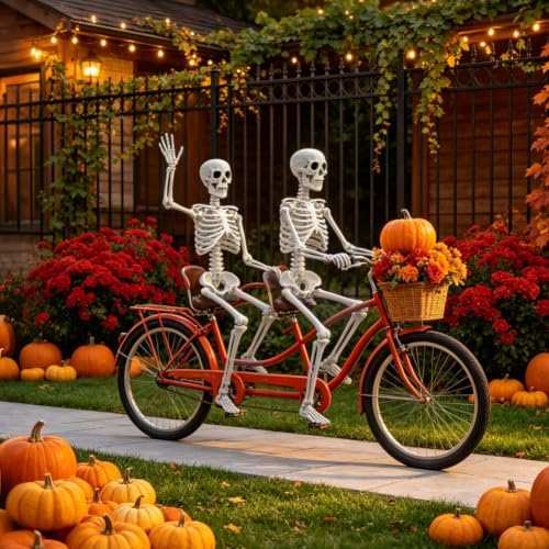 2PACK 36" Skeleton Halloween Decorations, 3FT Skeleton with Movable Joints