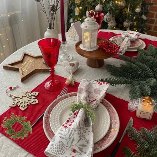 6 Pcs Christmas Napkin Rings Green Artificial Pine Handmade Holiday Wreath Candle Napkin Rings Holders Table Setting for Christmas Table Decor, Wedding, Banquet Decoration