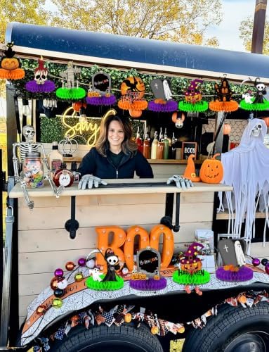 Halloween Table Decorations, 9 Pcs Honeycomb Centerpieces