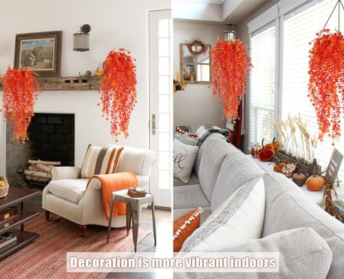 RECUTMS Artificial Hanging Plants Fall Faux Eucalyptus Fake Draping Vines