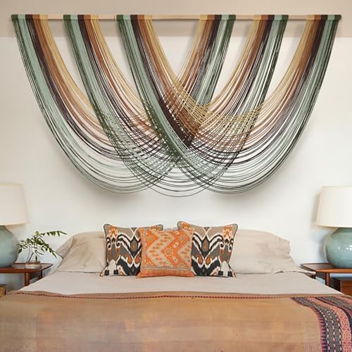 Macrame Wall Hanging Large Boho Wall Decor Yarn Wall Art Tapestry 57"W*31"L