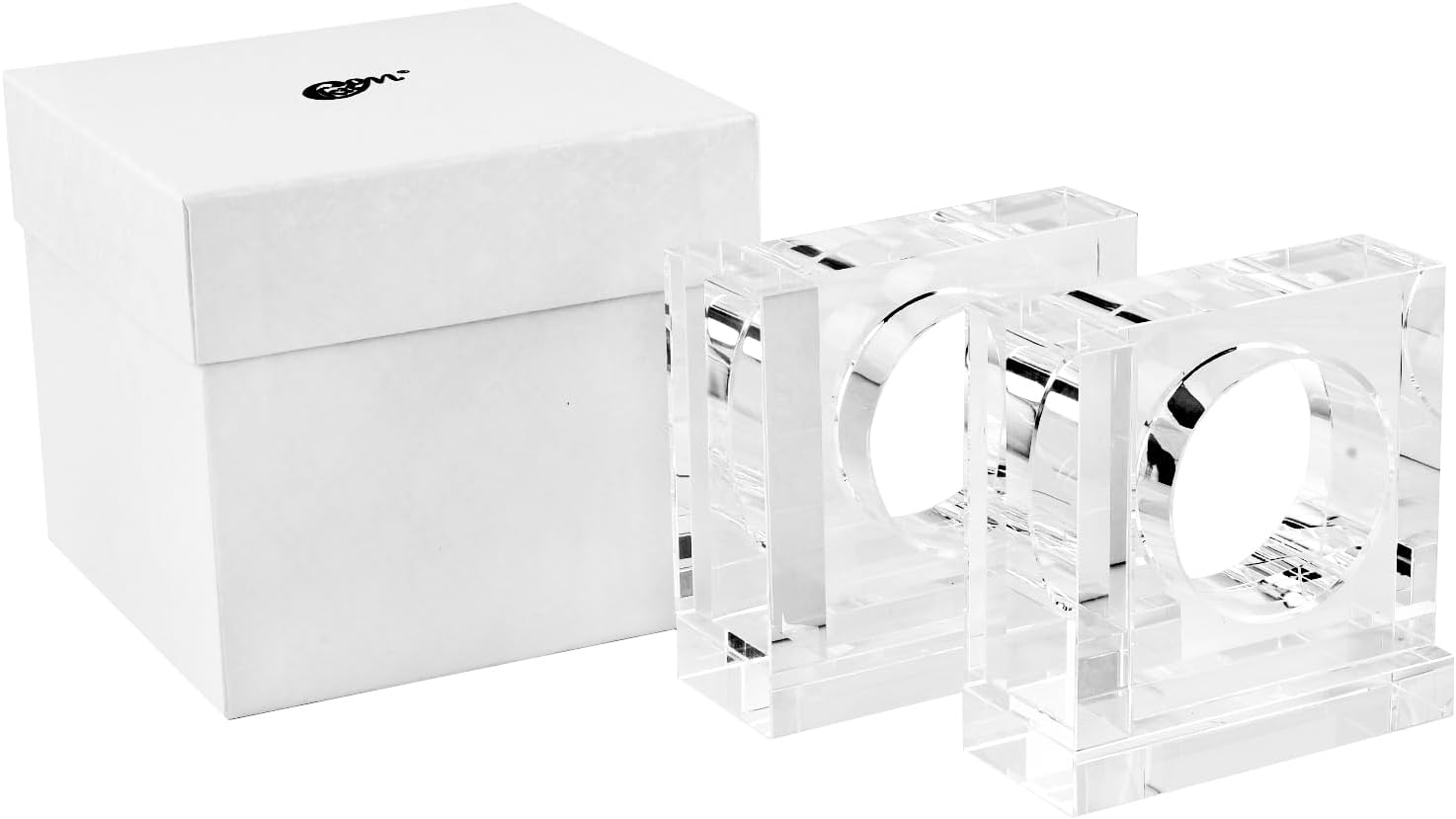 Handmade Crystal Bookends Square / Clear