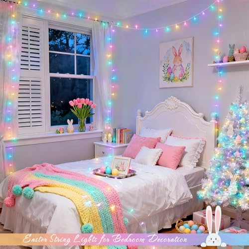 JMEXSUSS 2 Pack 100 LED Easter String Lights Indoor Outdoor