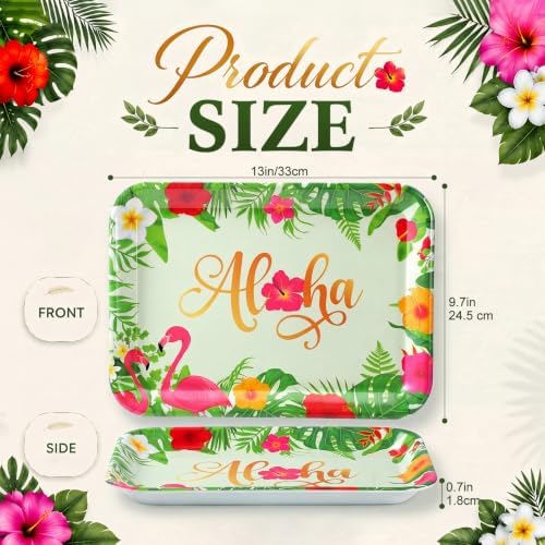 4 Pieces Tropical Serving Trays Melamine Platters