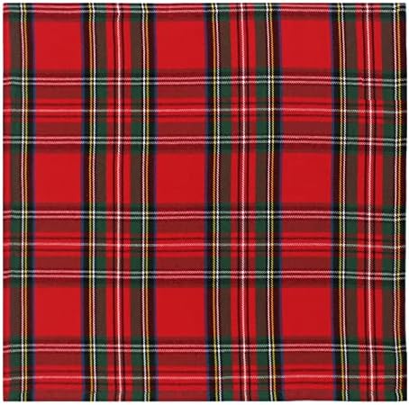 COTTON CRAFT Christmas Tartan Plaid Cloth Napkins - 12 Pack 100% Cotton