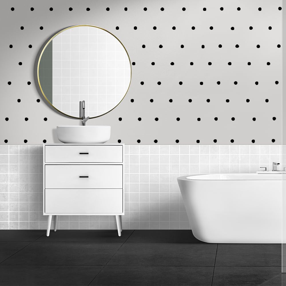 Removable & Self-Adhesive Vinyl Stickers for Kids Room / Black / 1 Inch Dot 240 / Set of 240